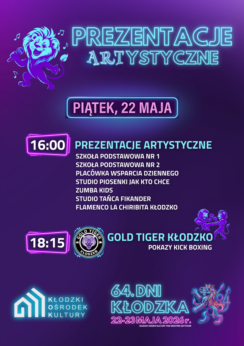 22.05 64. DNI KŁODZKA – PREZENTACJE ARTYSTYCZNE